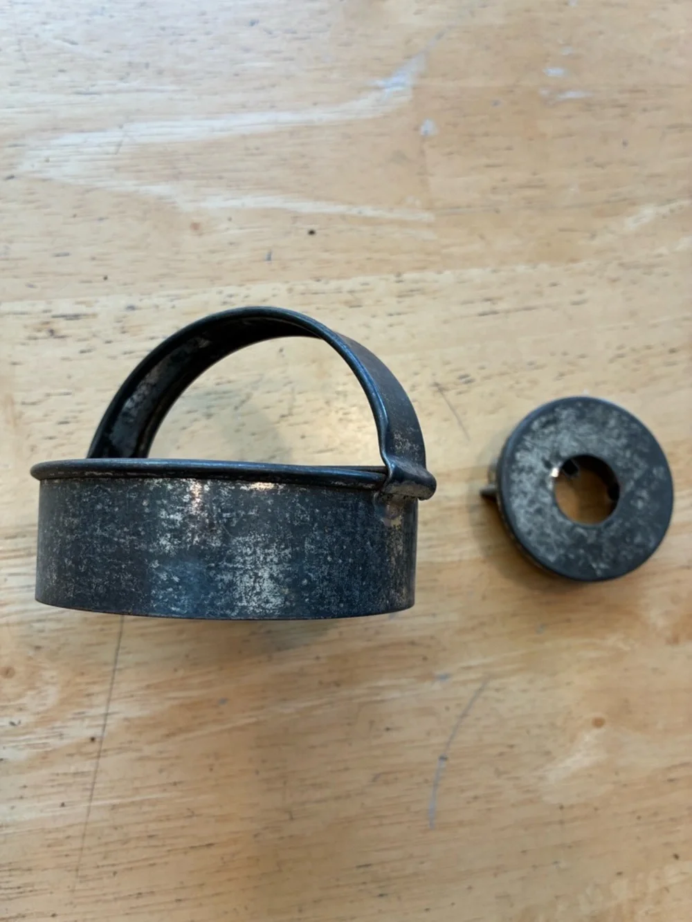 Vintage Kreamer Metal Donut Cutter & Turkey Tin Cookie Cutter